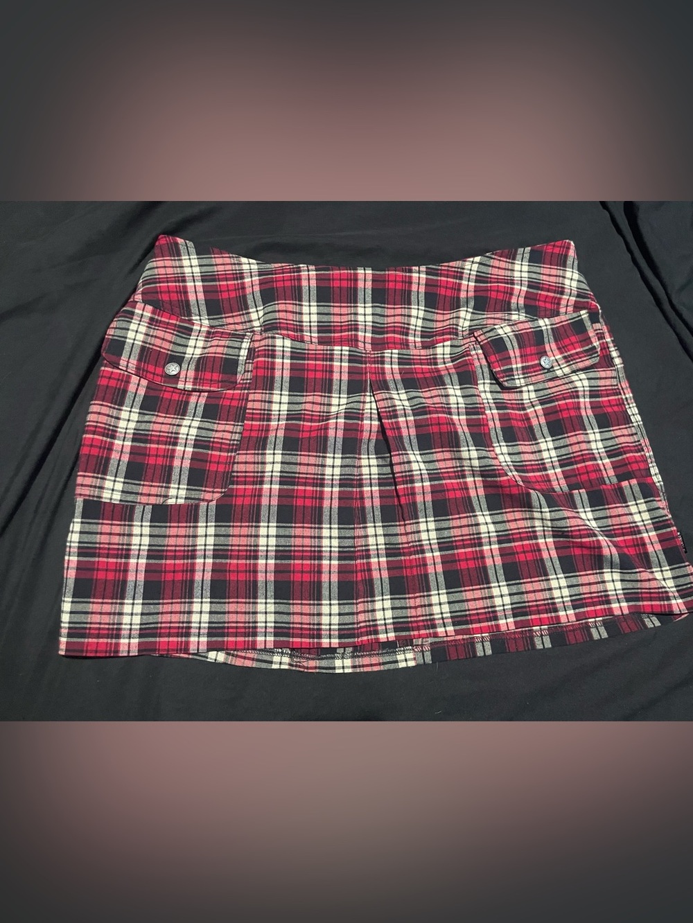 Serious Clothing Red Plaid Mini Skirt